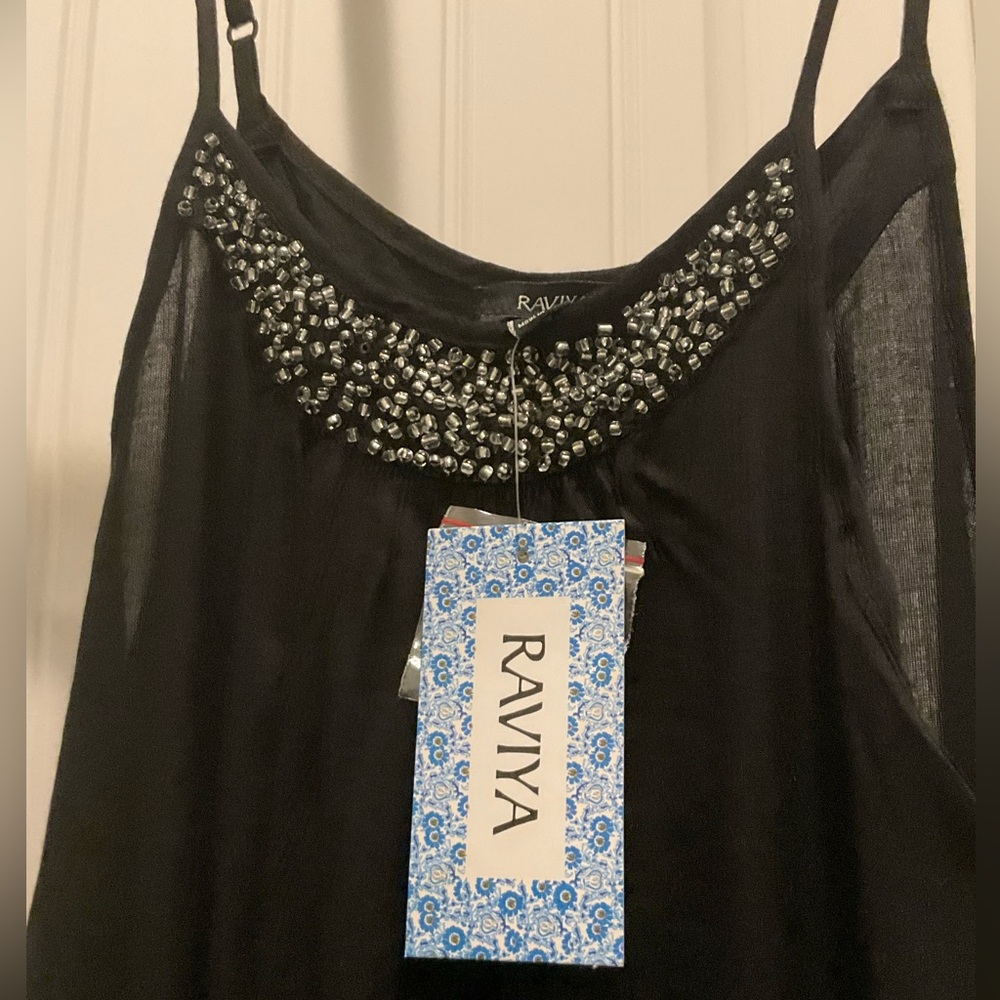 Maxi dress with bead neckline